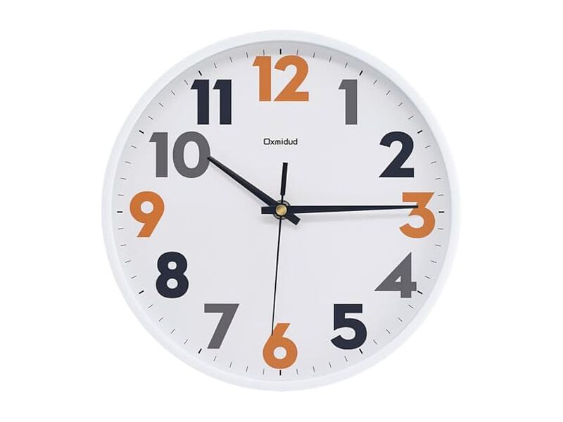 Minimalist Stylish White Wall Clock 10 Inch Silent Non Ticking Easy Read Modern image number 0