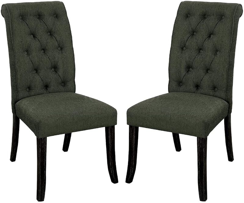 Streamdale Gray Fabric Tufted Dining Chairs Set