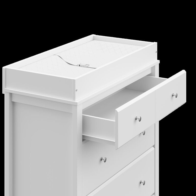 Storkcraft Carmel 3 Drawer Chest with Changing Topper (White)