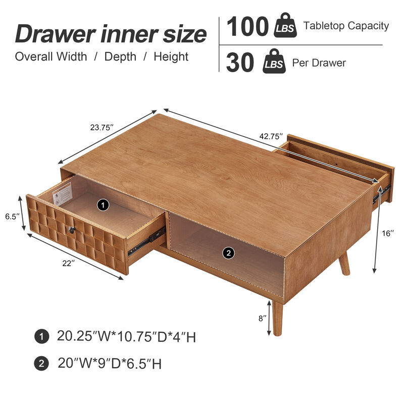 Jaxzak Mid‑Century Farmhouse Coffee Table image number 6