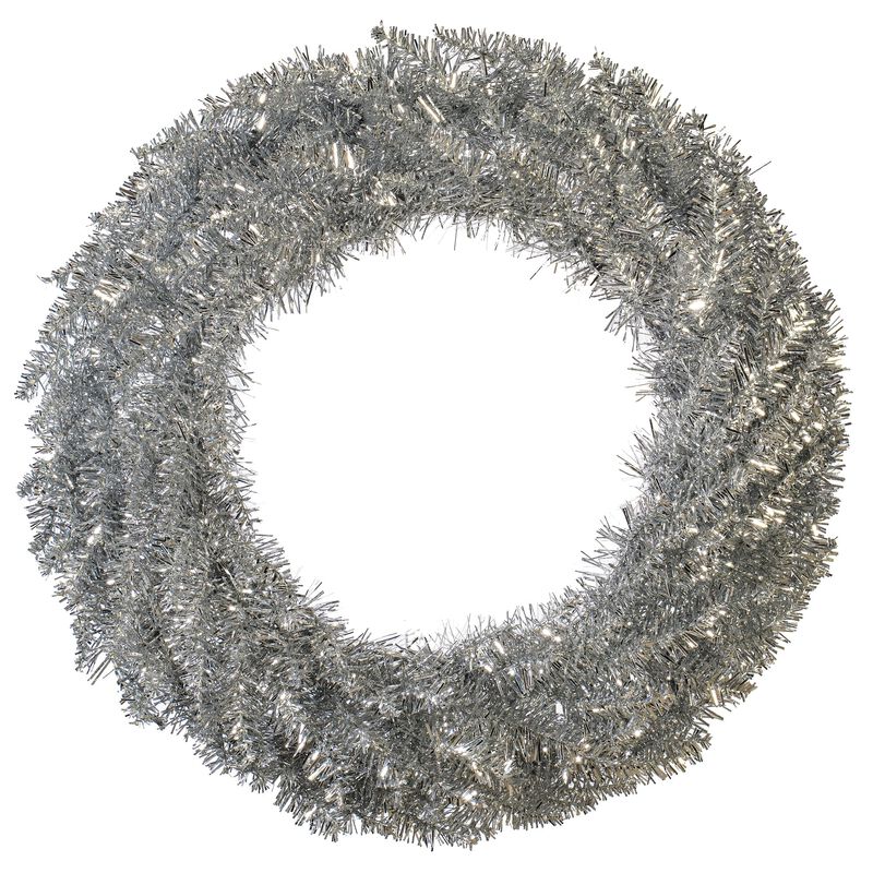 Vickerman 24" Silver Artificial Christmas Wreath, Unlit - Faux Christmas Wreath - Indoor Seasonal Home Decor image number 0