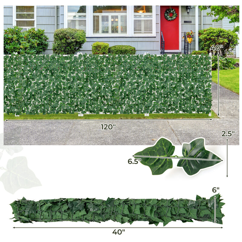 120" x 40" Artificial Ivy Privacy Fence for Outdoor Garden and Balcony Decor