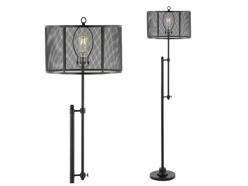 Noah Modern Industrial Iron Height-Adjustable LED Floor Lamp