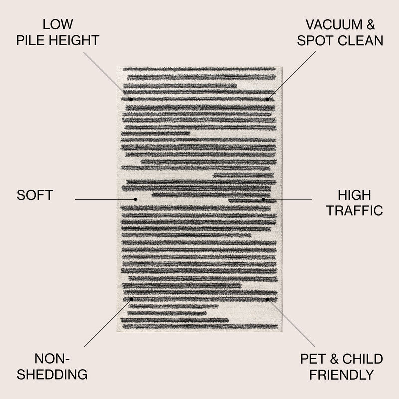 Khalil Modern Berber Stripe Area Rug