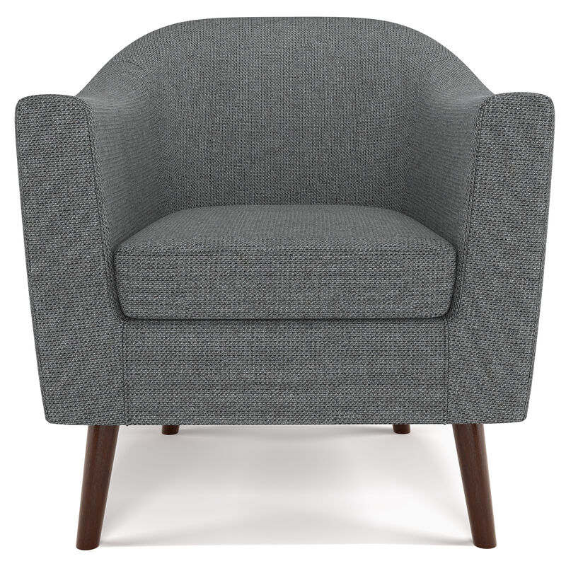 Thorne 30 inch Wide Contemporary Accent Chair in Shadow Grey Linen look fabric