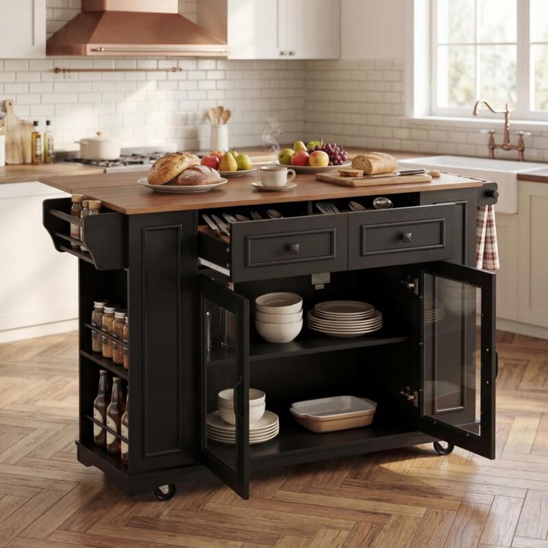 Lobswu Rolling Kitchen Island Cart image number 2
