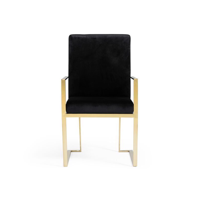Fowler Modern Black Velvet Dining Chair
