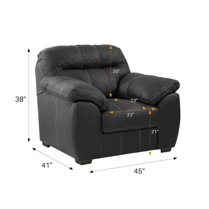 American Furniture Classics Vegan Leather Armchair with Matching Ottoman image number 2