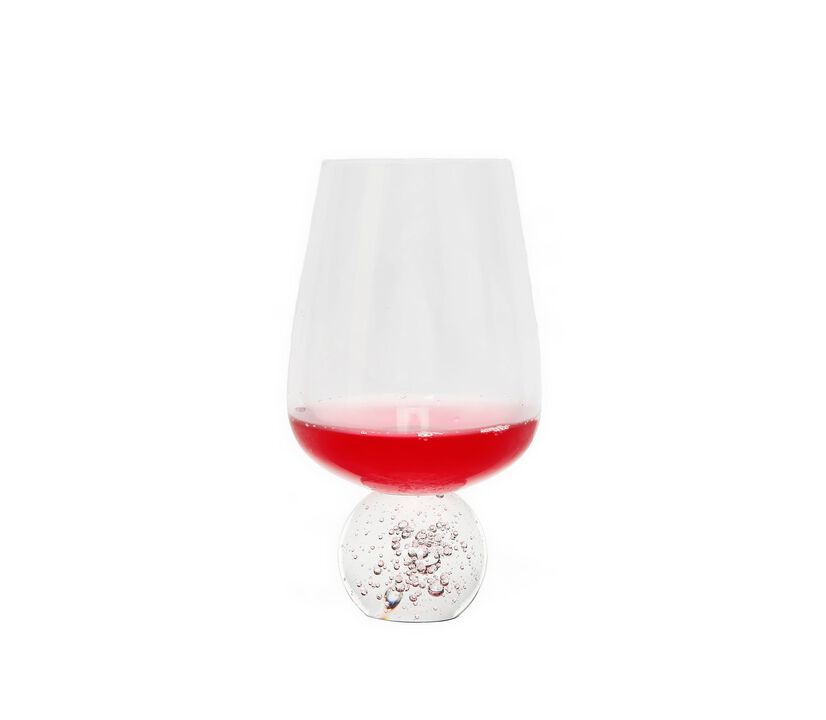 Set of 6 Wine Glasses on Crystal Ball Pedestal