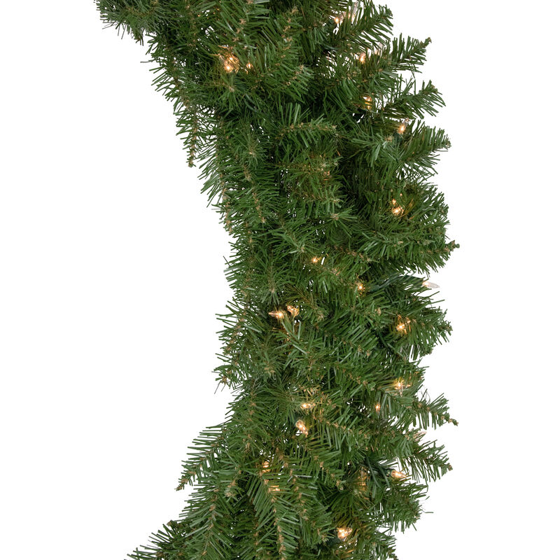 Pre-Lit Rockwood Pine Artificial Christmas Wreath  48-Inch  Clear Lights