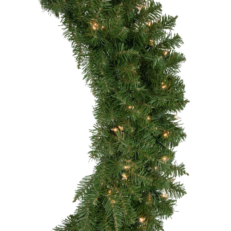 Pre-Lit Rockwood Pine Artificial Christmas Wreath  48-Inch  Clear Lights image number 2