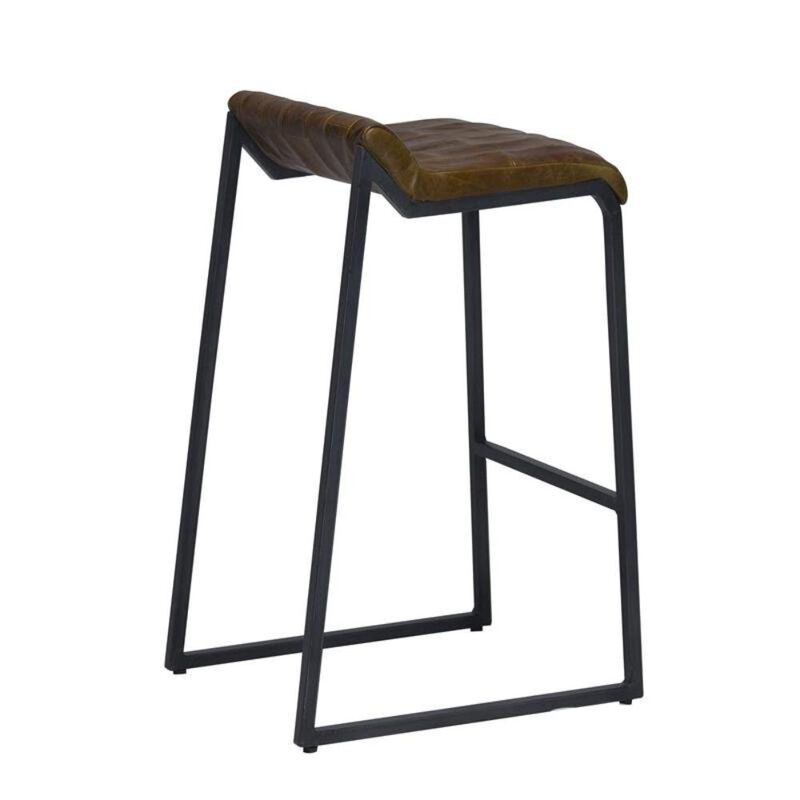 Hivvago 27  Inch Brown And Black Iron Backless Counter Height Bar Chair