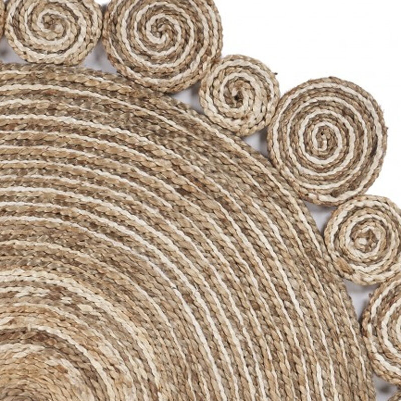 HomeRoots Jute Abstract Geometric Hand Braided Area Rug image number 2