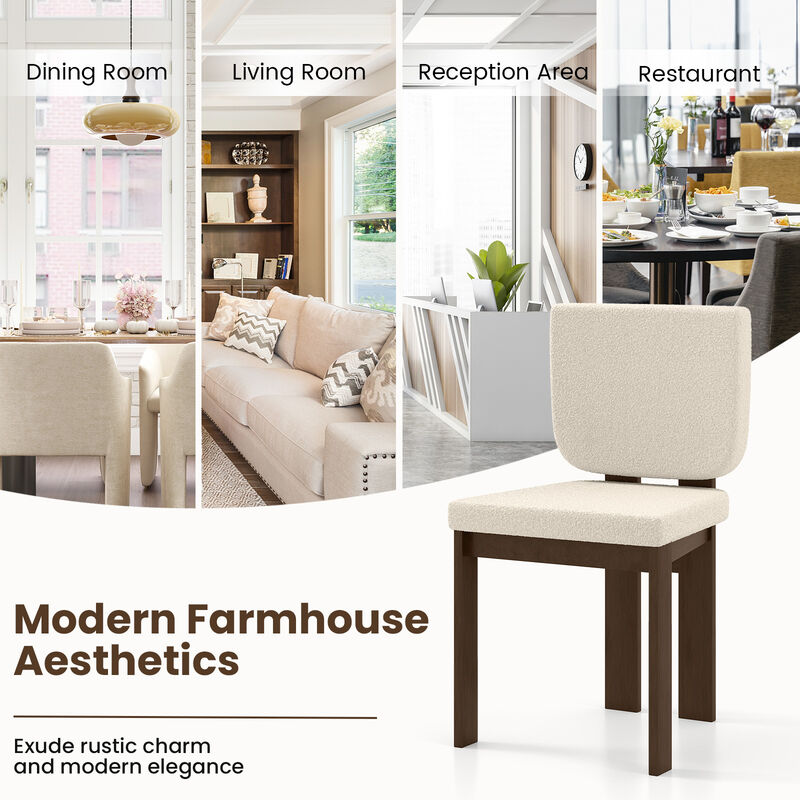 Set of 2 Wooden Dining Chairs, Rubber Wood Legs for Home Office and Living Room image number 7