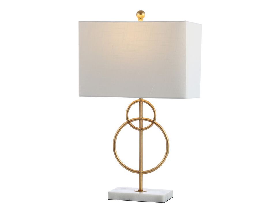Haines Modern Circle Marble/Metal LED Table Lamp