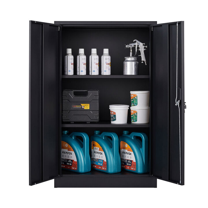 GOODSILO Secure Folding Storage Cabinet with Adjustable Shelves and Locking Doors for Versatile Organization Solutions