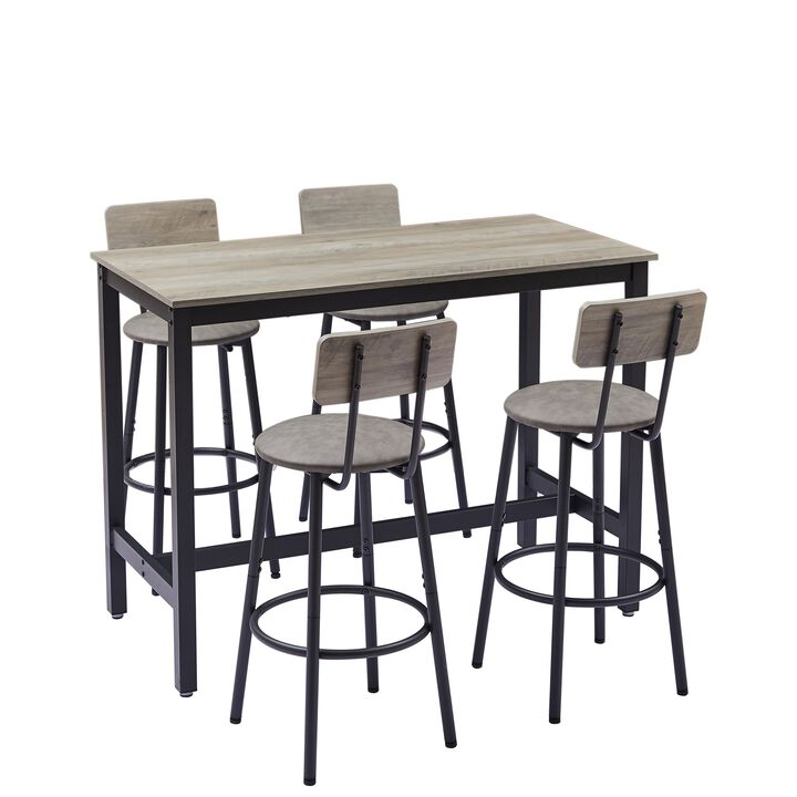 Hakpon Industrial Counter Height Bistro Set