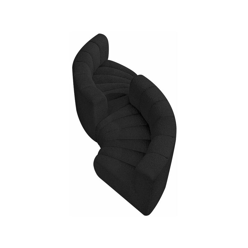 Meridian Furniture Arc Black Boucle Fabric Modular Sofa