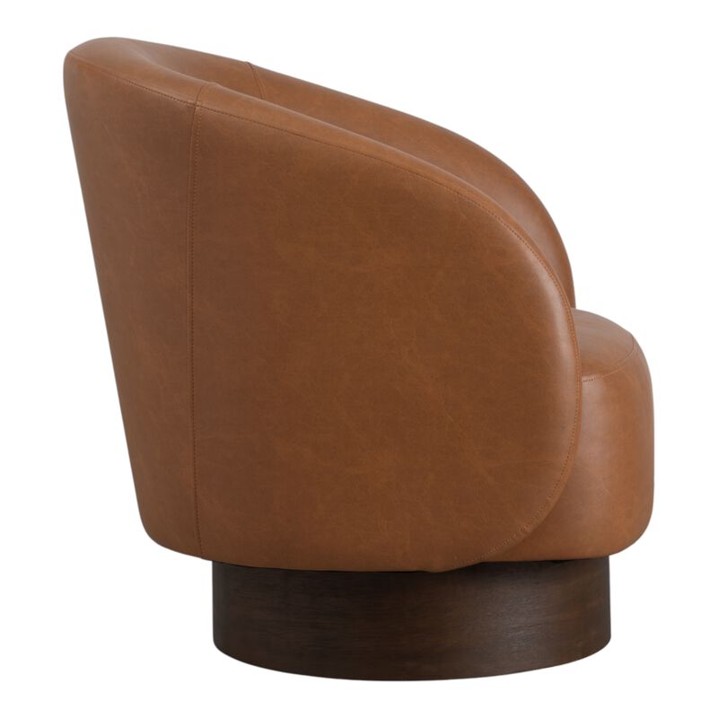 Faux Leather Swivel Accent Chair image number 3