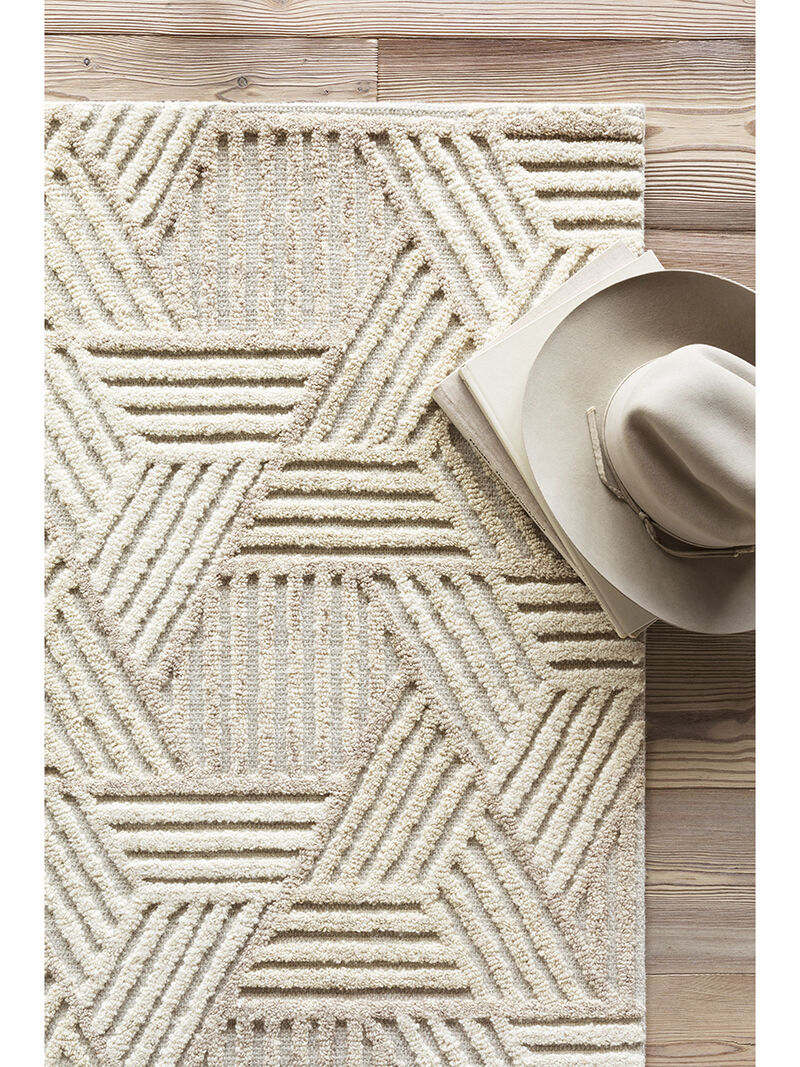 Ehren EHR04 Oatmeal/Ivory 3'6" x 5'6" Rug