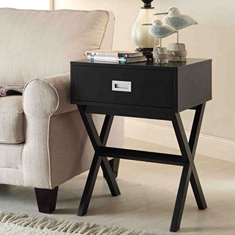 Hivvago Modern 1-Drawer Bedside Table Nightstand End Table
