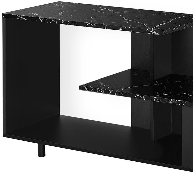 HomeRoots 47" Black Cabinet Enclosed Storage TV Stand image number 3