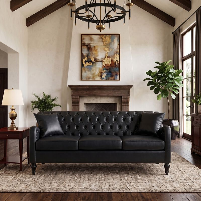 Zutung PU Leather 3‑Seater Sofa image number 1