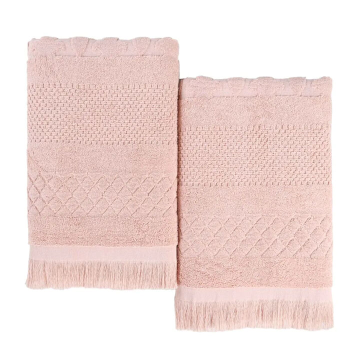 Geometric Jacquard Cotton Bath Sheet Set of 2 for Spa-Style Comfort