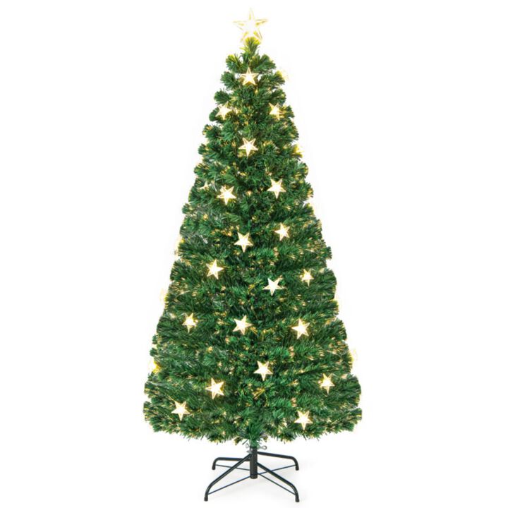 Hivvago Prelit Fiber Optic Christmas Tree with Warm White Lights