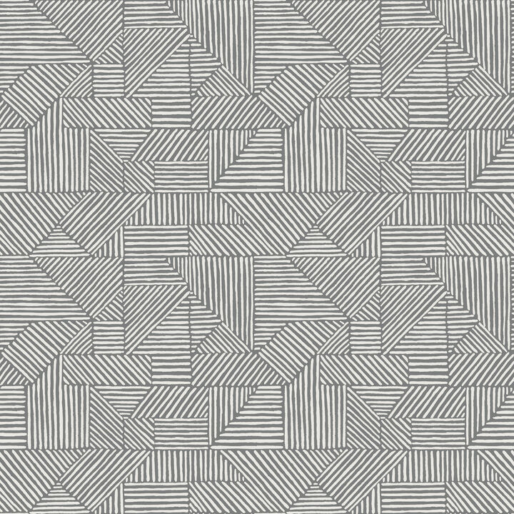 Crescendo Dark Grey Block Geometric Wallpaper (Set of 2)