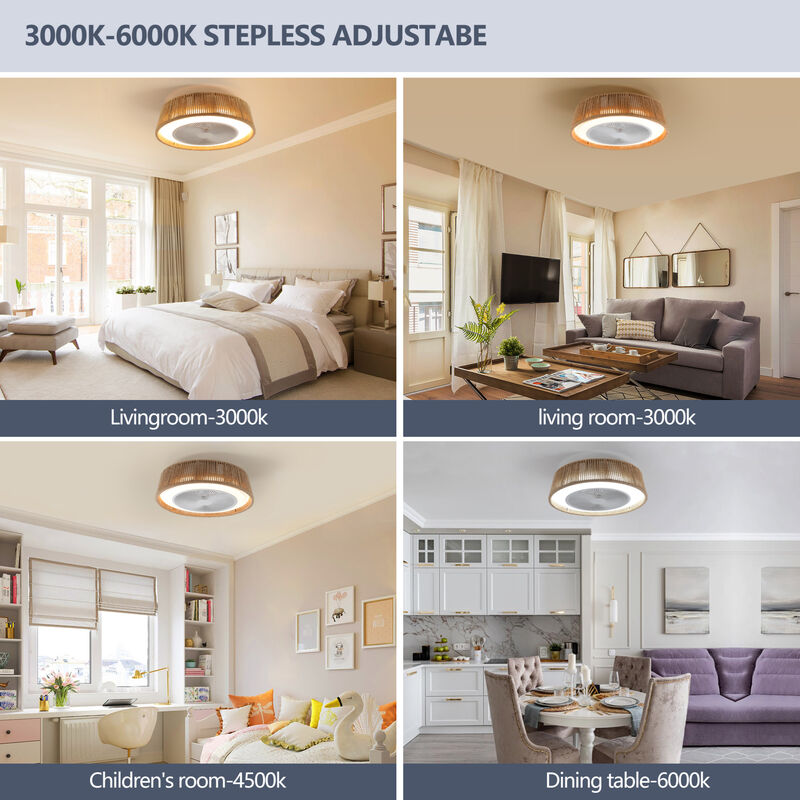 ELEMENT ACE Bohemian Braided Ceiling Fan Light with Silent Remote Control and Adjustable Color Temperature image number 8