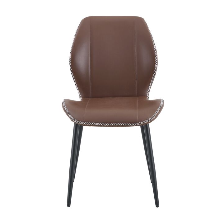Whisen 4-Pack PU Leather Dining Chairs with Adjustable Feet, Metal Frame, Light Luxury Upholstered Chairs for Dining Room, Office, Study