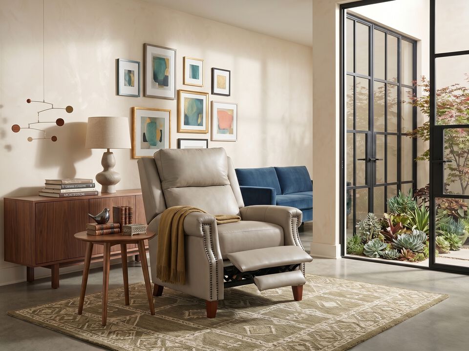 Hemingway Power Hi-Leg Recliner in Taupe