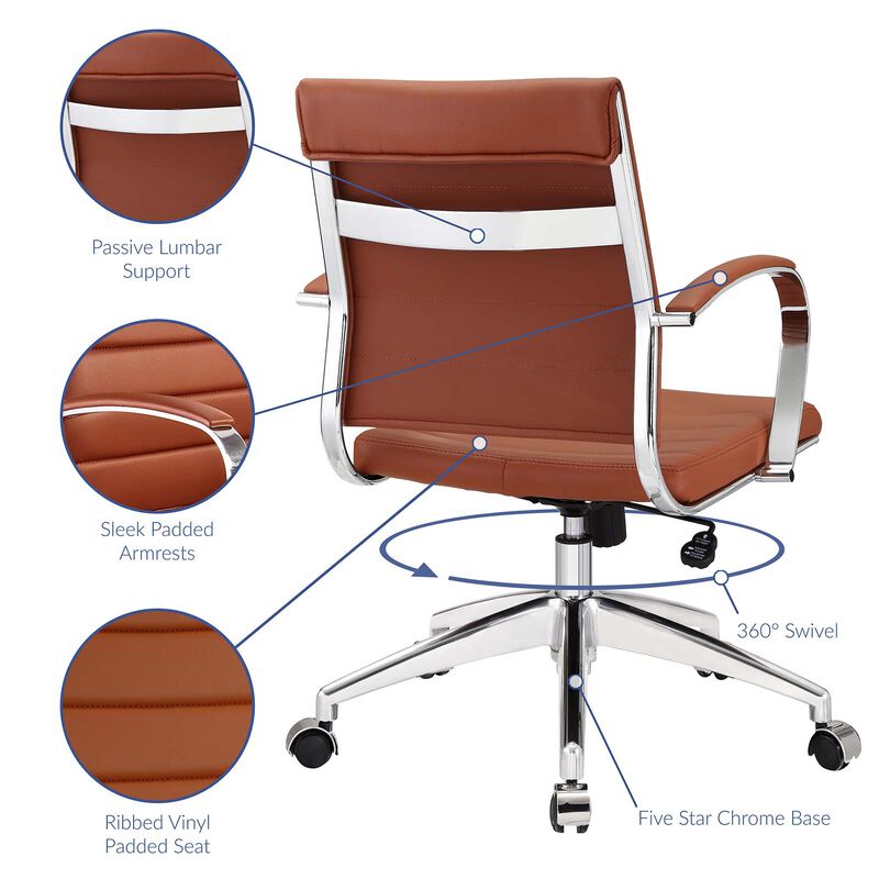 Modway Furniture - Jive Mid Back Office Chair Orange image number 6