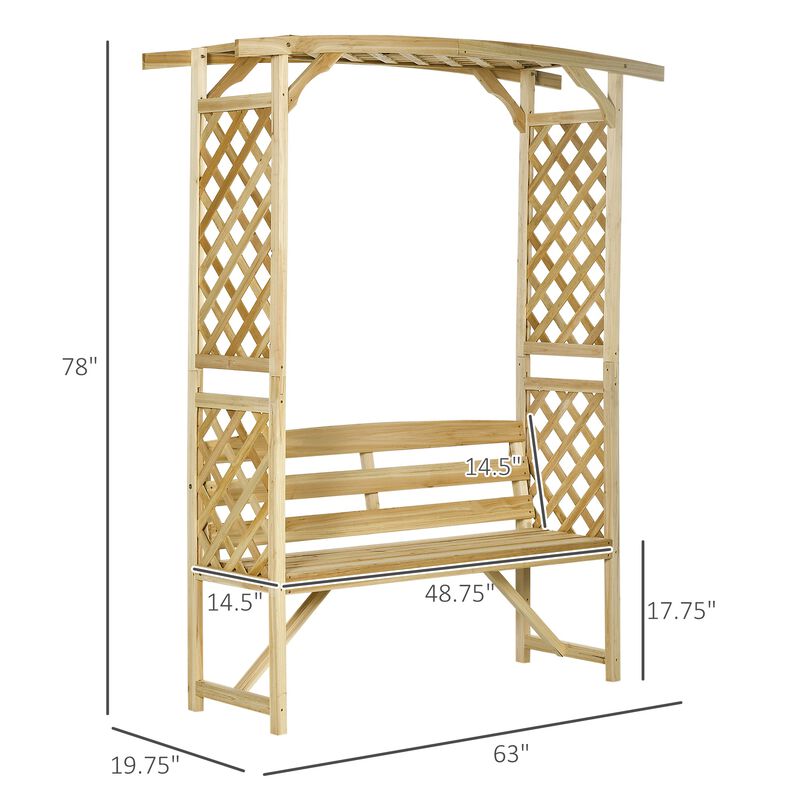 Natural Patio Seating: Wooden Garden Bench for Vines & Climbing Plants