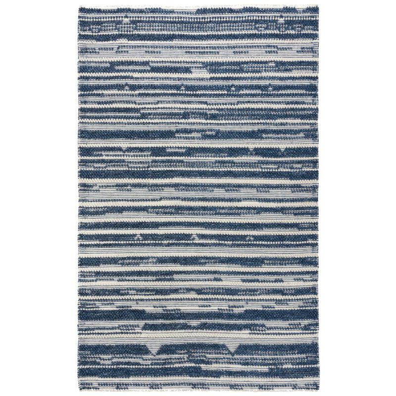 Hand Woven Flat Weave Pile Wool/ Polyester Rug, 5' x 7'6"