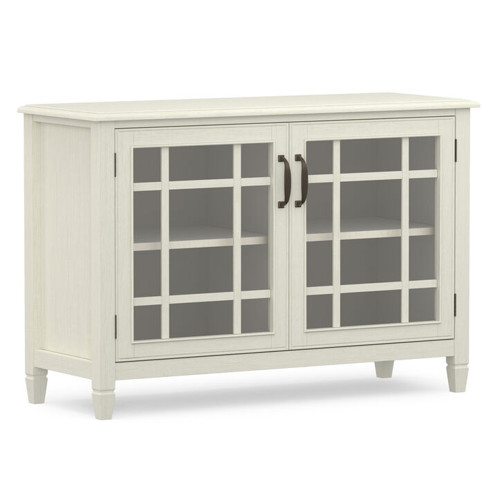 Connaught SOLID WOOD 46 inch Wide Traditional Low Storage Cabinet in Antique White