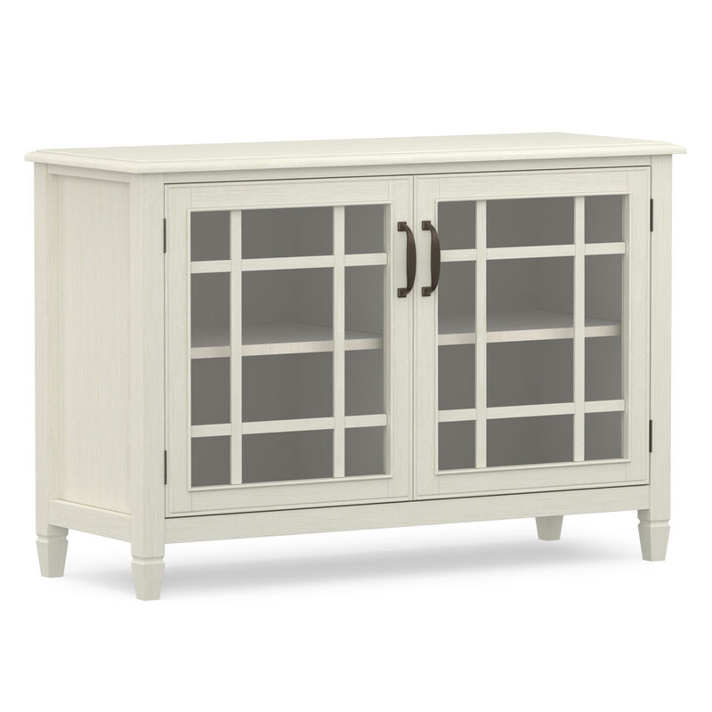 Connaught SOLID WOOD 46 inch Wide Traditional Low Storage Cabinet in Antique White image number 0