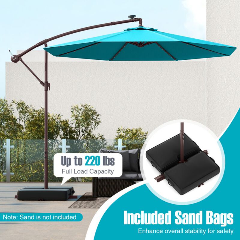 10 Ft Patio Umbrella Offset Cantilever Umbrella with 40 Solar Powered Lights image number 8