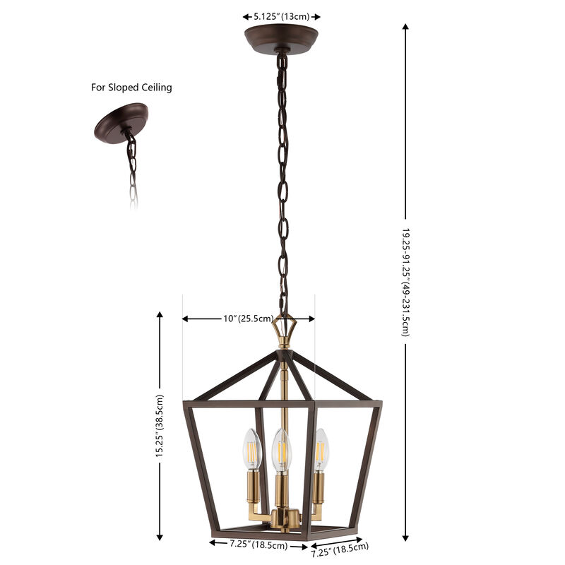 Ojai Iron Classic Modern Lantern LED Pendant