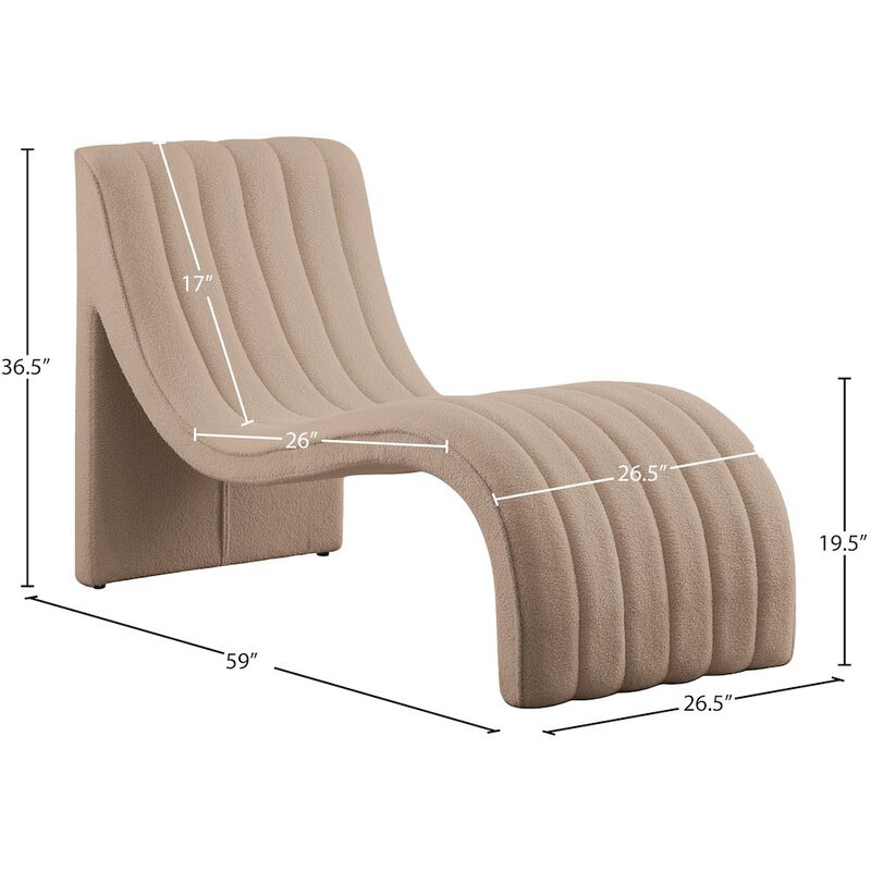 Meridian Furniture Orian Beige Teddy Fabric Chaise