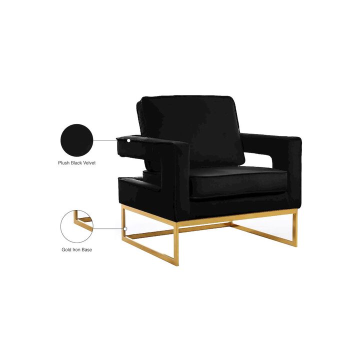 Meridian Furniture Noah Black Velvet Accent Chair