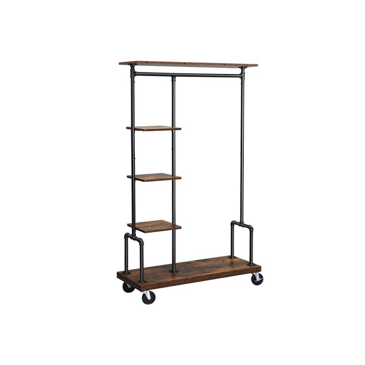 Durable Rolling Clothes Rack on Wheels for Versatile Garment Organization