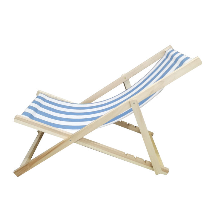 BEACH CHAIR stripe- folding chaise lounge chair