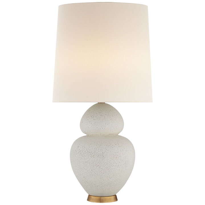 Michelena Table Lamp in Chalk White with Linen Shade