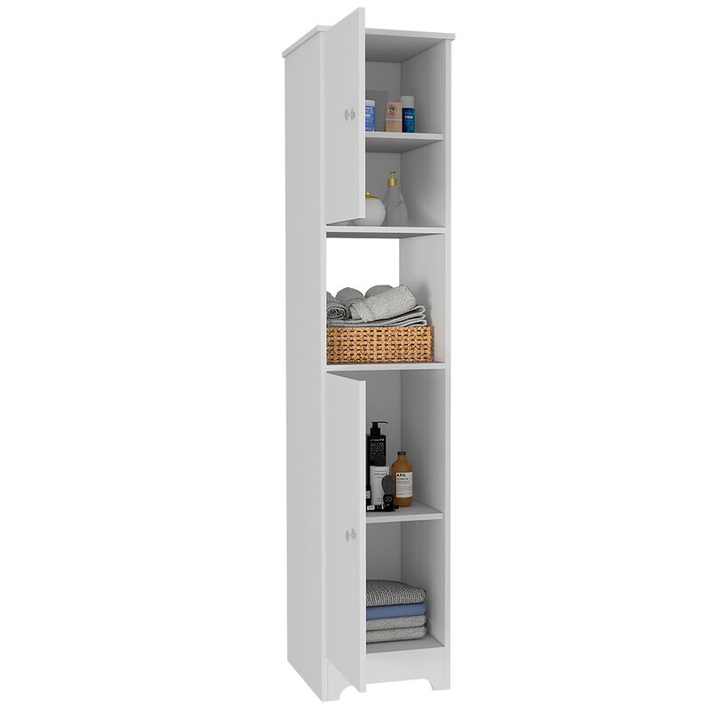 Ibis Linen Cabinet, Double Doors, Four Interior  Shelves, Two Cabinets  -White