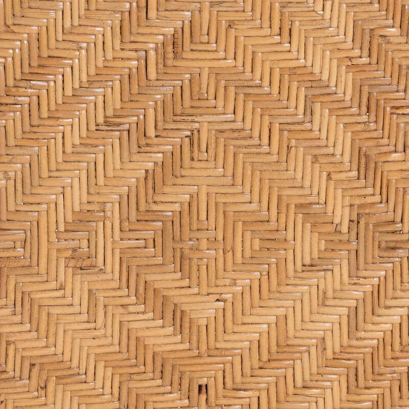 bali & pari Adam Natural Rattan Dining Chair with Curved Backrest and Removable Cushion - Handwoven Wicker Accent Chair for Dining Room or Kitchen