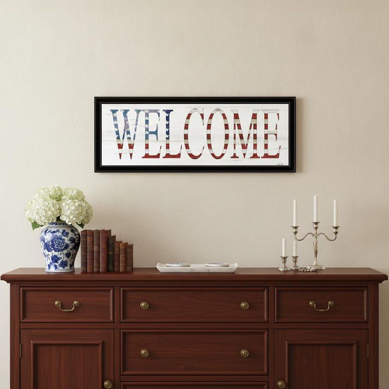 HomeRoots Patriotic Welcome 2 Framed Print Wall Art image number 1