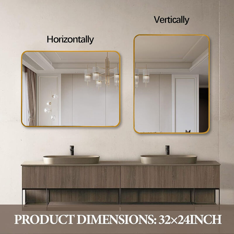 ELEMENT ACE 24x32 Inch Premium Framed Rectangular Wall Mirror with Shatterproof Glass image number 2