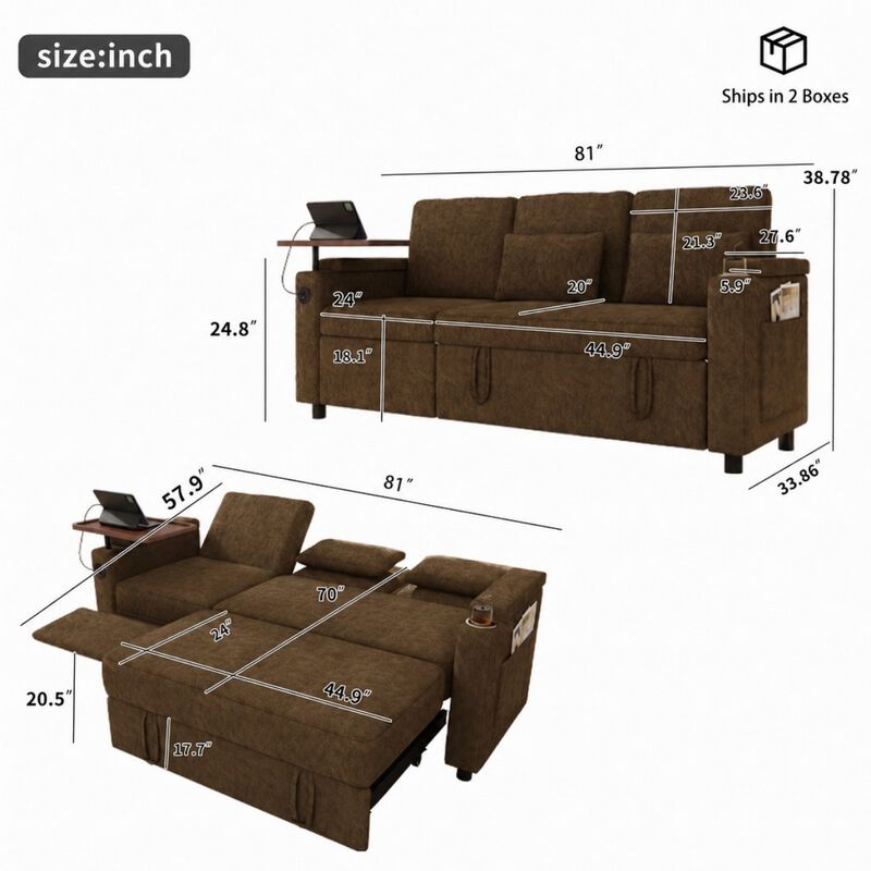 Costim 3-in-1 foldable sofa bed image number 9